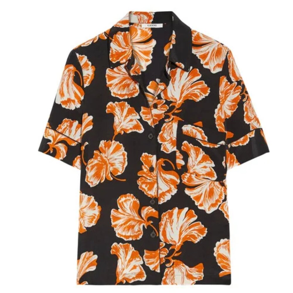 GANNI Floral Silk Blouse / Shirt